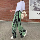 Paint Print Pleated Flare Pants